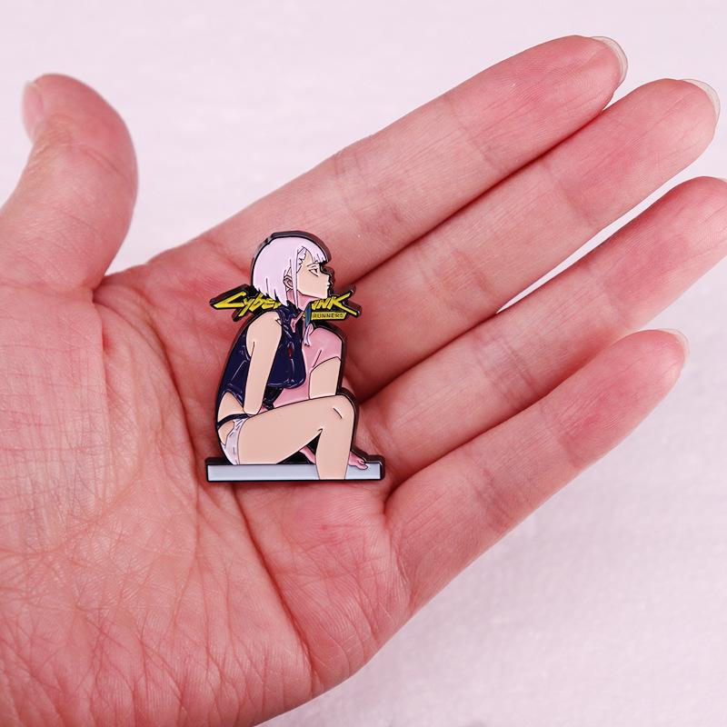 Cyberpunk Edgerunners Lucy Anime Girl Brooch Badge