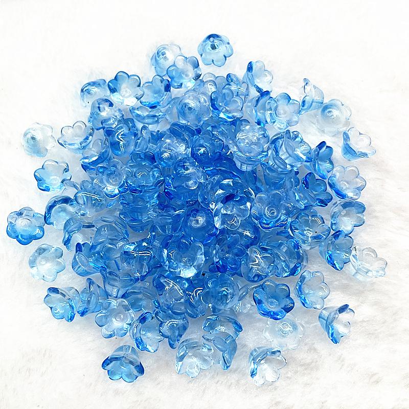 20pcs 7X12mm Colorful Bellflower Lampwork Beads Caps Glass Spacer Beads For Jewelry Making DIY Bracelets Hairpin Accessories