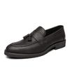 Fashion Low Heel Loafers Brand British Style Wedding Leather Shoes Mens Tassel Round Toe Casual Business Officially Shoes Men's