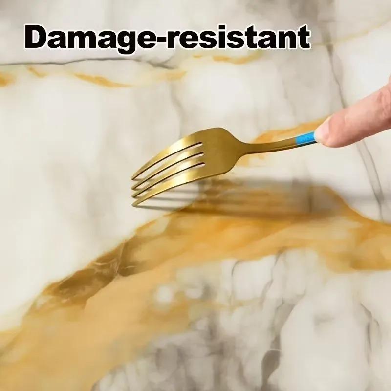 1 Roll 3D Waterproof and Antifouling Wall Sticker Self-Adhesive Marble Wallpaper 1 Roll Thick Foam for Bedroom and Living Room