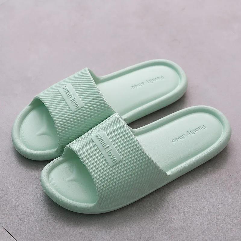 

Fashion Summer Bathroom Slippers Men Women Non-slip fashion Slides Indoor House EVA Slippers Woman Couples at Home Happy Flops 44-45 светло-зеленый