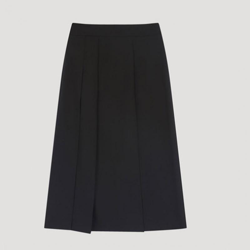 [She S miSS] Leather Point Pleated Skirt SwwSko11040 Bk