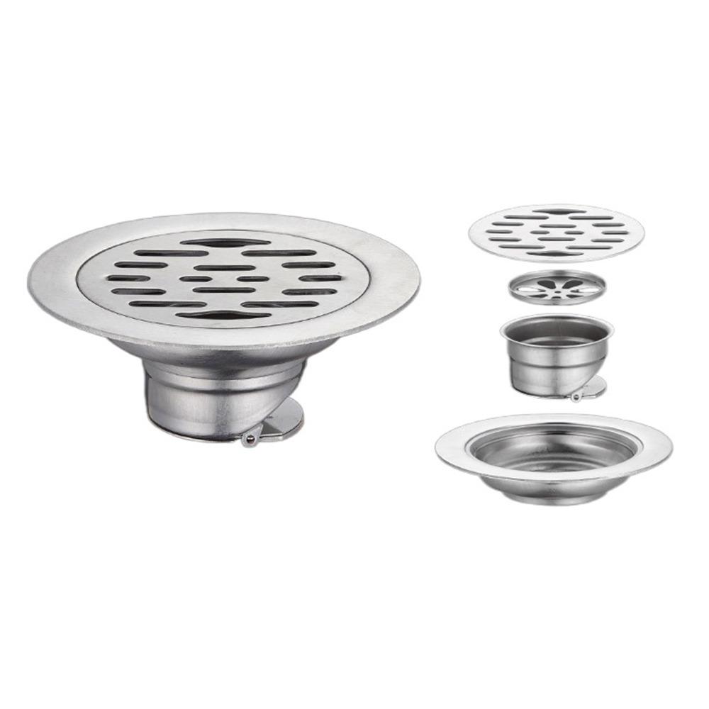 Stainless Steel Round Sink Strainer Cover Hair Catcher Sink Drain Plug  Bathtub