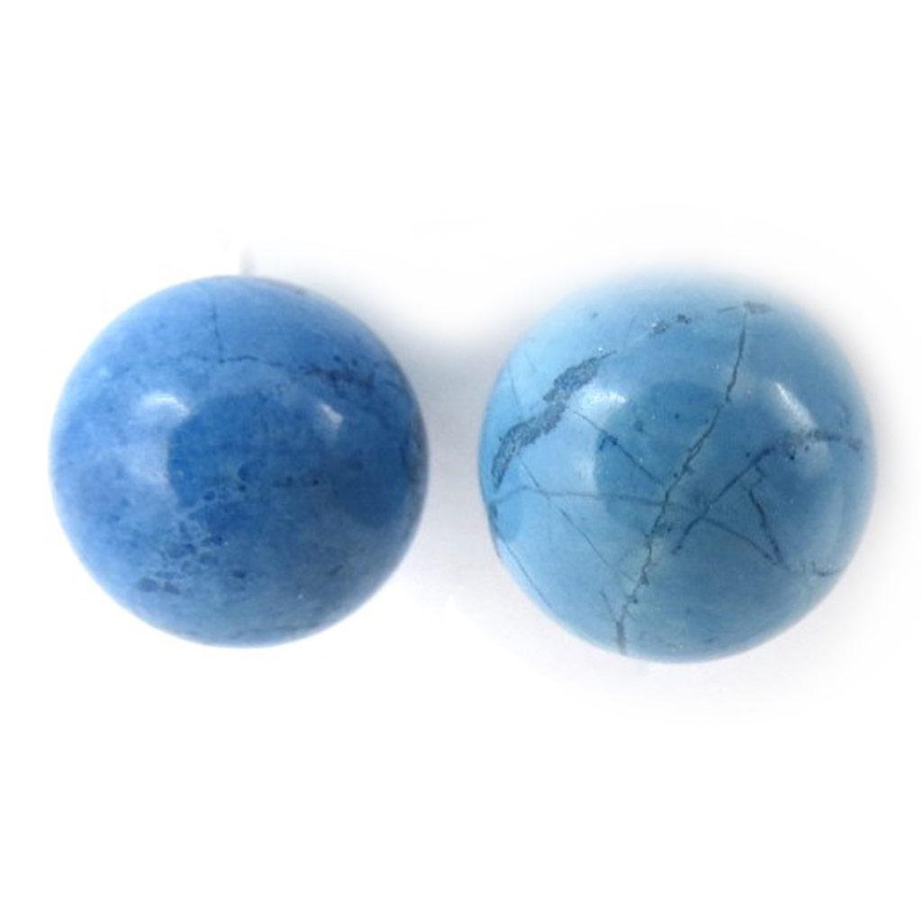 Les Trésors De Lily [N1378] - Blue 'Mineralia' Silver Earrings - 10 Mm