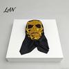 Comfortable Breathable Skeleton Mask Halloween Skull Mask, with Mesh Eyes Design, Black Face Headscarf Mirror Texture for Adults Party Props
