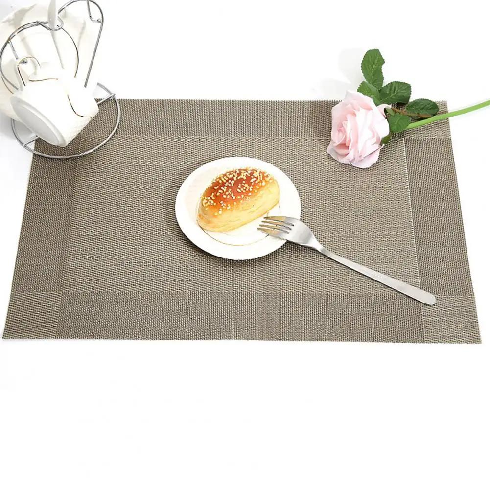 PVC Placemats Heat-resistant Non-slip Washable Vinyl Table Mats for Western Dining Restaurant Home Utensil Protection Plate Mat