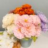 Buquê de Flores Artificiais de Peônia com 7 Cabeças para Casamentos, Decoração de Casa e Fotografia
