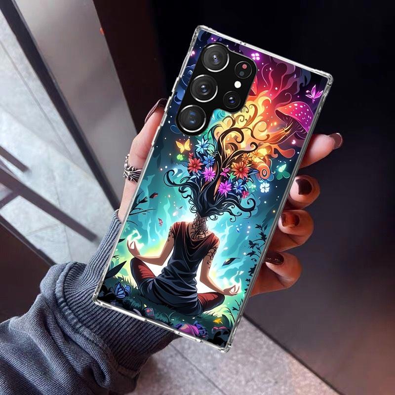 Meditation Yoga Girl Phone Case For Samsung Galaxy S23 S24 S25 Edge S26 Ultra S22 + S21 Plus S20 FE Cover Silicone Print Shell G