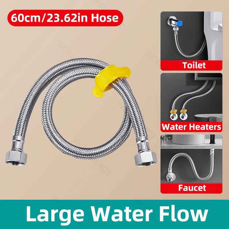 Toilet Water Heater Inlet Hose Thickened Explosion Proof Braided Hose Universal G1/2 High Flow Rate 304 Stainless Steel