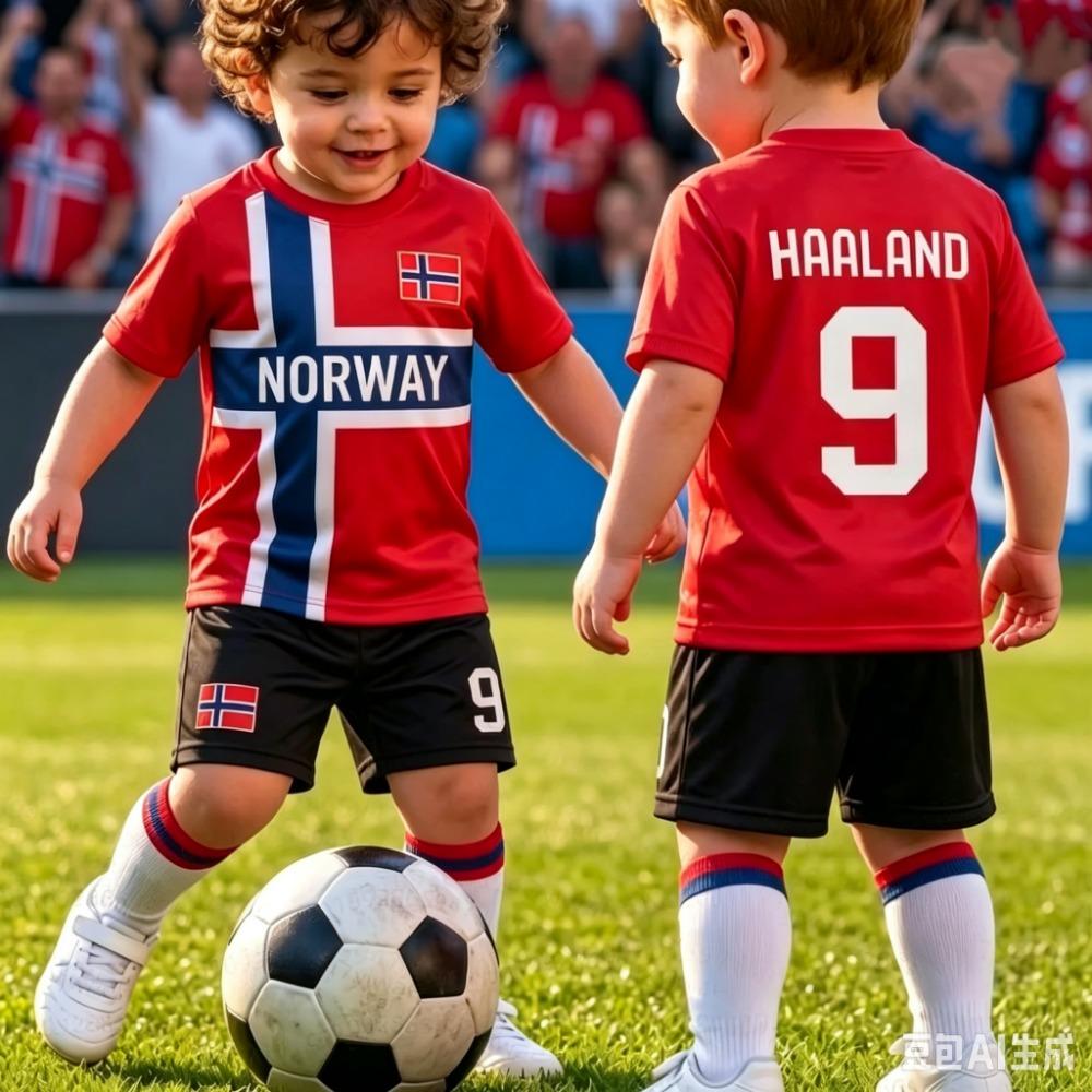 2026 Jungen HAALAND Nr. 9 Fußballtrikot T-Shirt Shorts Set Damen Herren Norwegen Fußballfans Shirt Shorts Set Kinder Trainingsanzug 2-teiliges Set