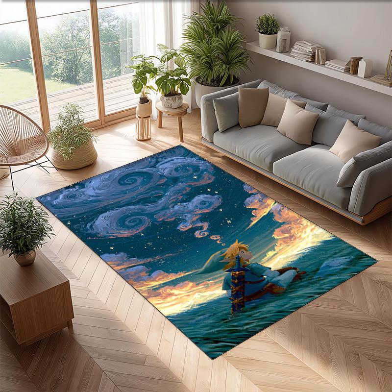 Zelda Crystal Velvet Rug, Soft Anti‑Slip Crystal Velvet Carpet for Living Room Bedroom Home Decor