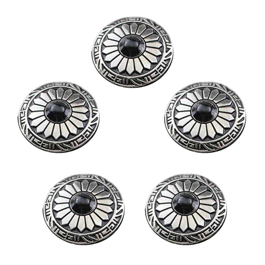 5 Pcs Leather Decorative Button Imitation Turquoise Buttons Flower Clothes Buttons for Jewelry Making Decoration