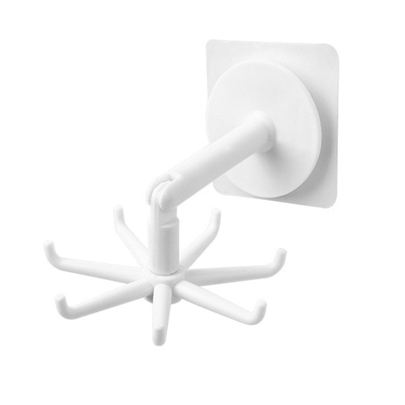 

Поворотний гачок з 7 зубцями, що обертається на 360 градусів, для підвішування горщиків, рушників, ключів, економії місця для рушників у ванній кімнаті білий