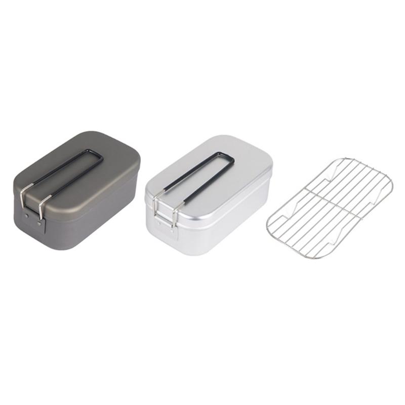 Aluminum Lunch Box Ourdoor Camping Cookware Food Container Storage Dinnerware