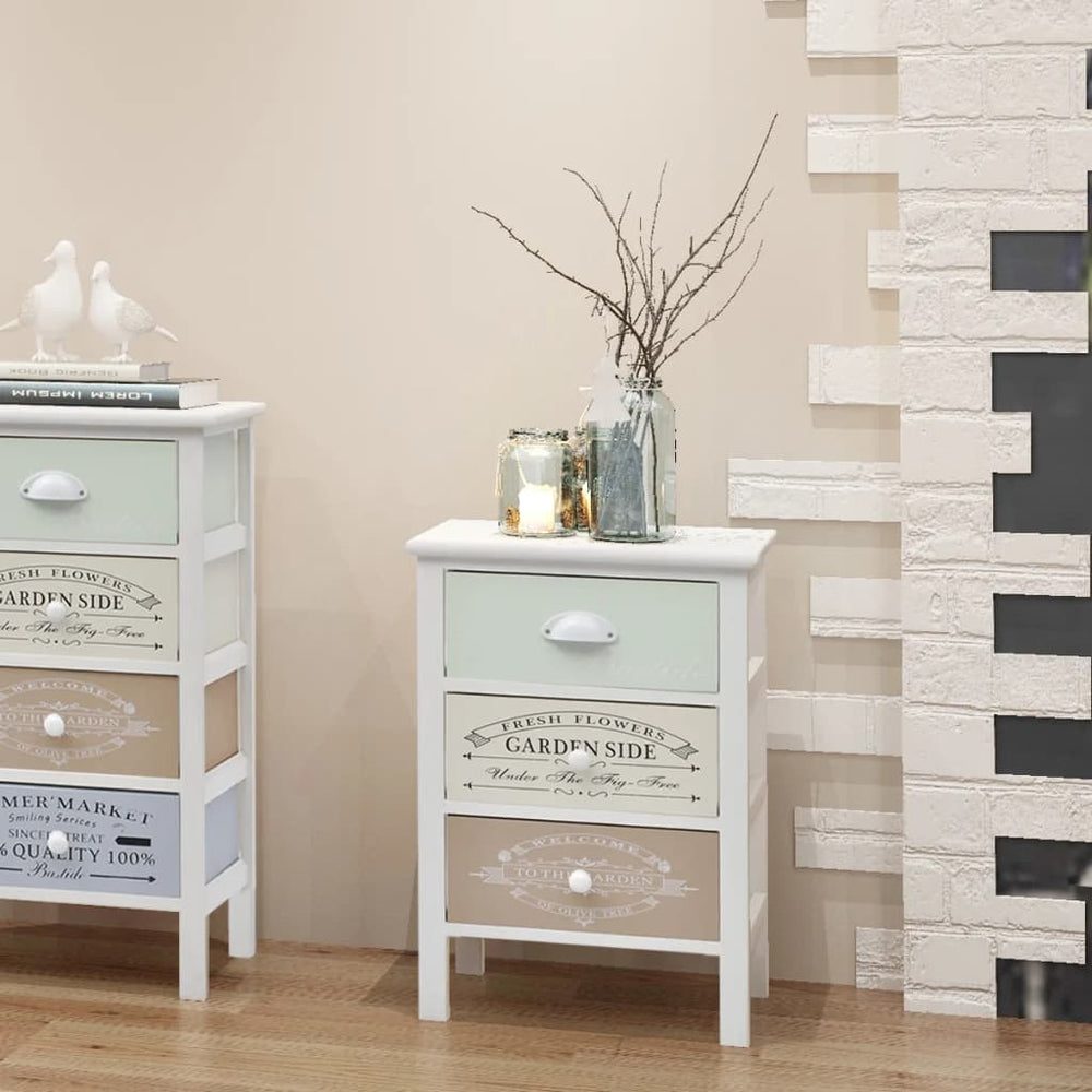 French Style Storage Cabinet 3 Drawers Wood