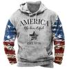 Mode Hoodies mit US-Flaggen-Print für Männer Hip Hop Trend Harajuku Vintage Kleidung Frühling und Herbst Neu in Sweatshirts Übergroße Oberteile