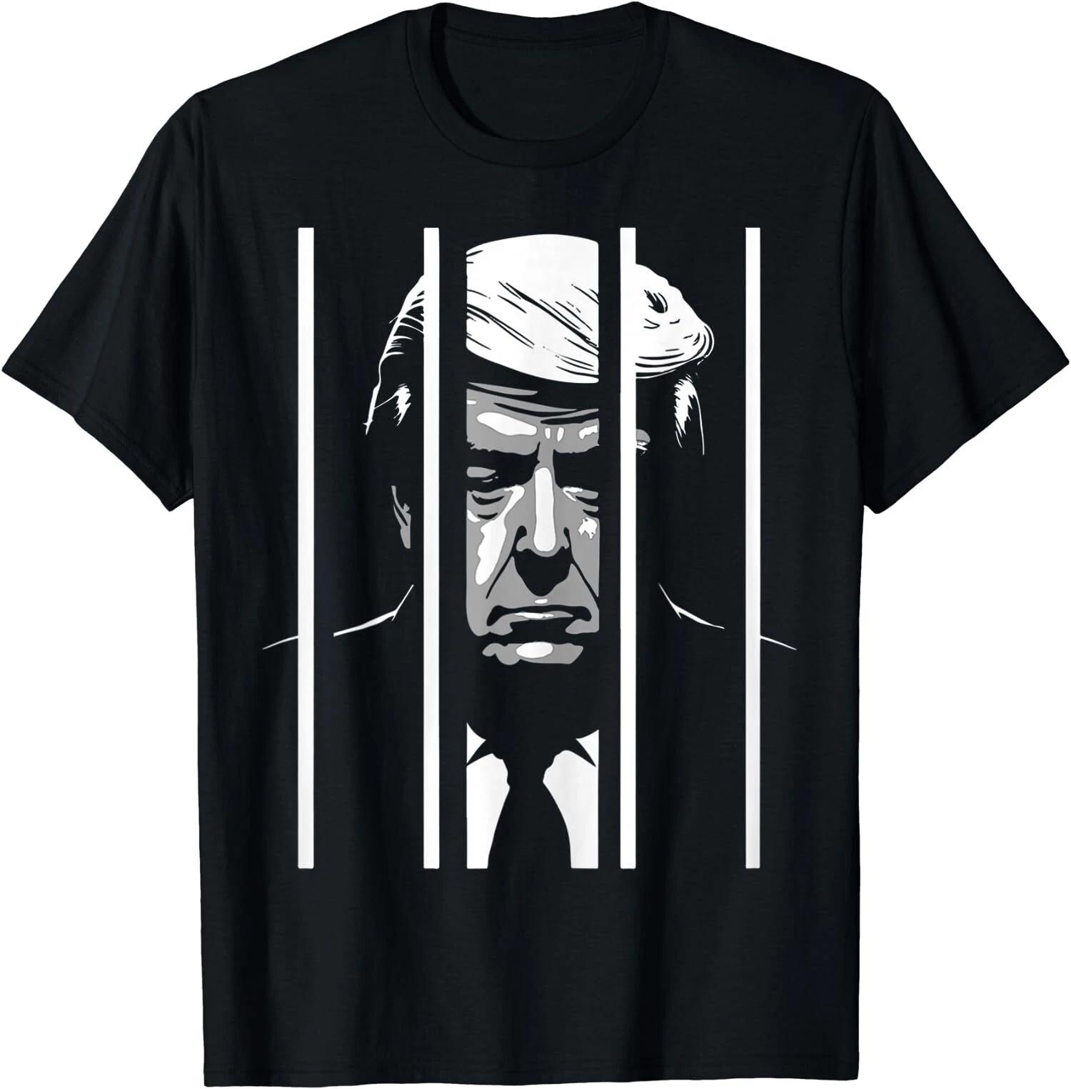 Funny Anti-Trump Trump Behind Bars T-Shirt XXL