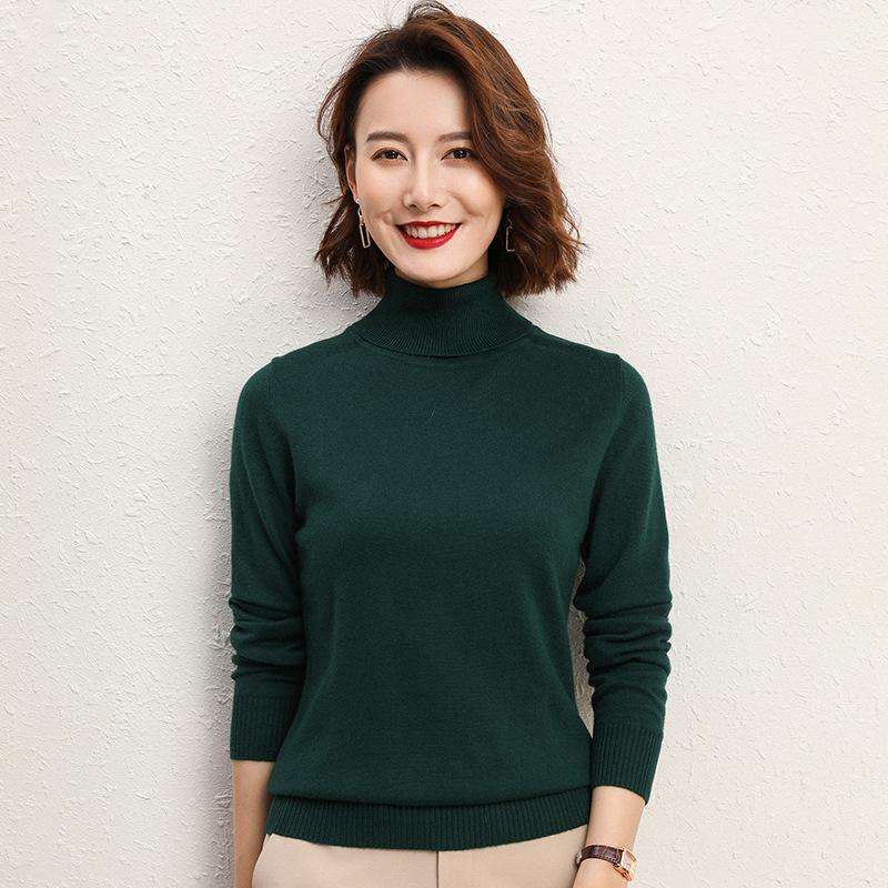 High-collar Women's Knitwear Long-sleeved Short Section Hedging Loose Big Yards Sweater Fall and Winter Fashion Wild Cardigan Bottoming Shirt