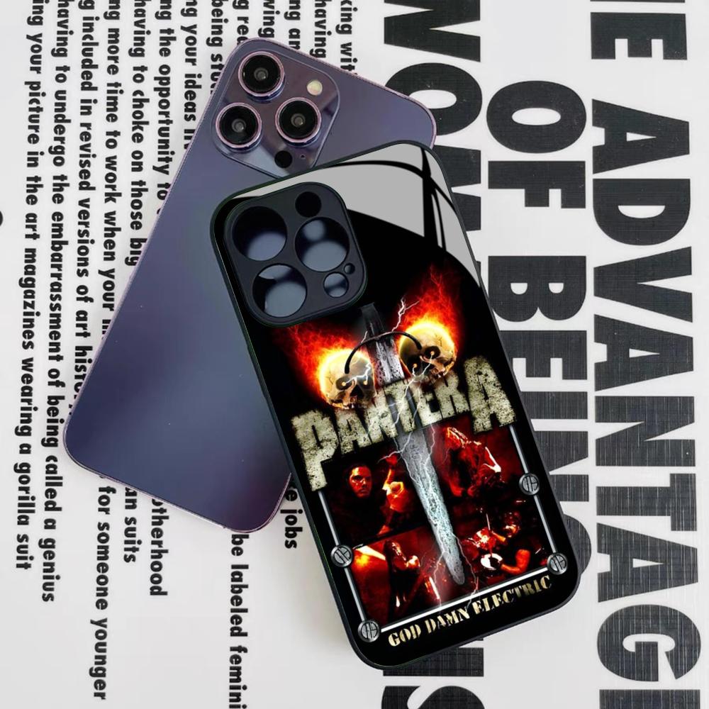 Pantera Ritual Metal Band Phone Case for Iphone 15 14 12 11 13 Pro Max Mini 8 X Xr Xs Puls Black Glass Cover