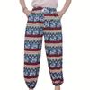 Elephant Jump Pants Pocket Adjustable Elastic High Waistband Strap Unisex Man Women Print Thailand Casual Streetwear Beach Bohemian Retro Vintage