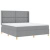 Box Spring Bed with LED Light Strips Light Gray 180 X 200 Cm Fabric