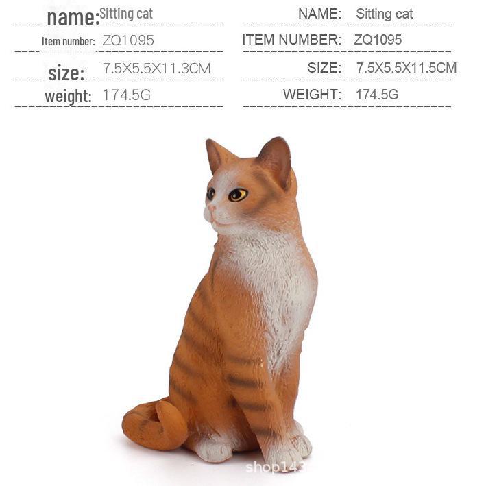 Seashell Cat Figurine: Realistic Kitten Toy Model