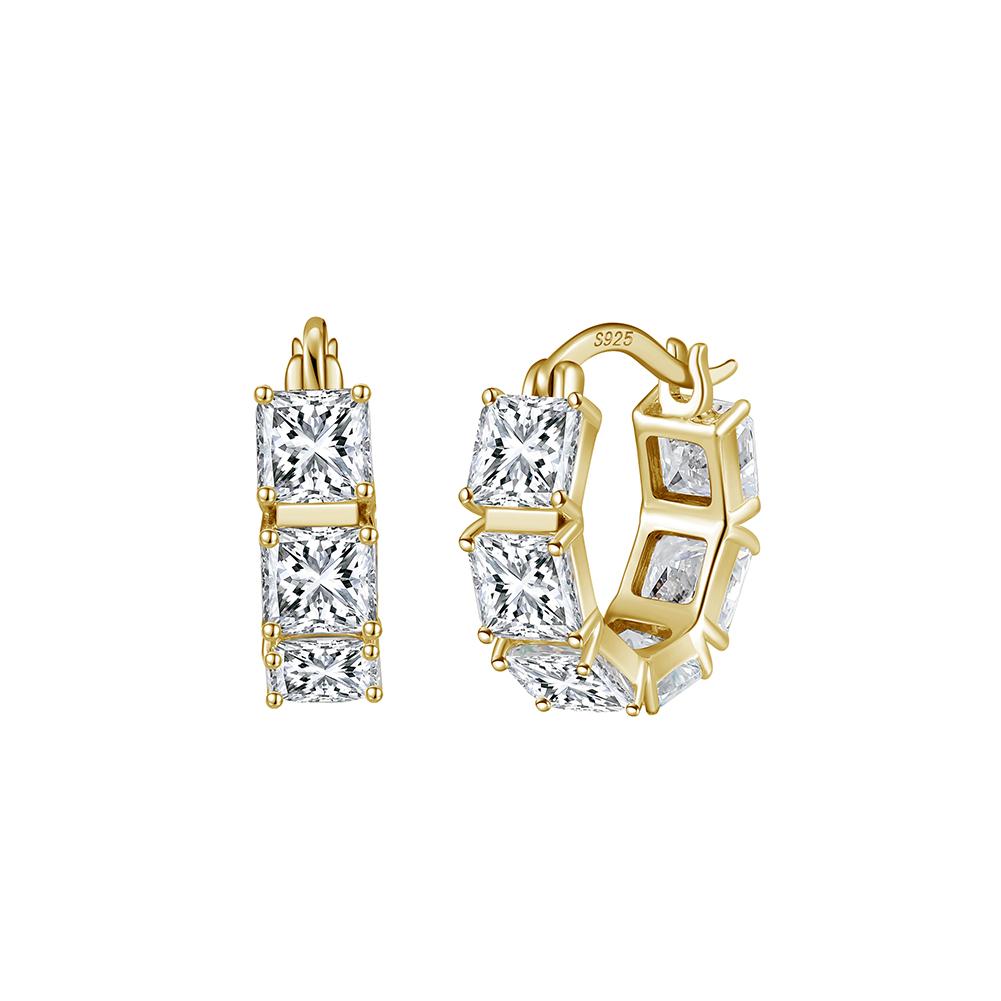 ORSA JEWELS Luxury 925 Sterling Silver 5mm D Color Moissanite Diamand Hoop Earrings for Women Moissanite Earrings Jewelry MOE20