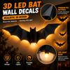 Halloween 3D LED Bat Wall Decals Set (36 Pcs)