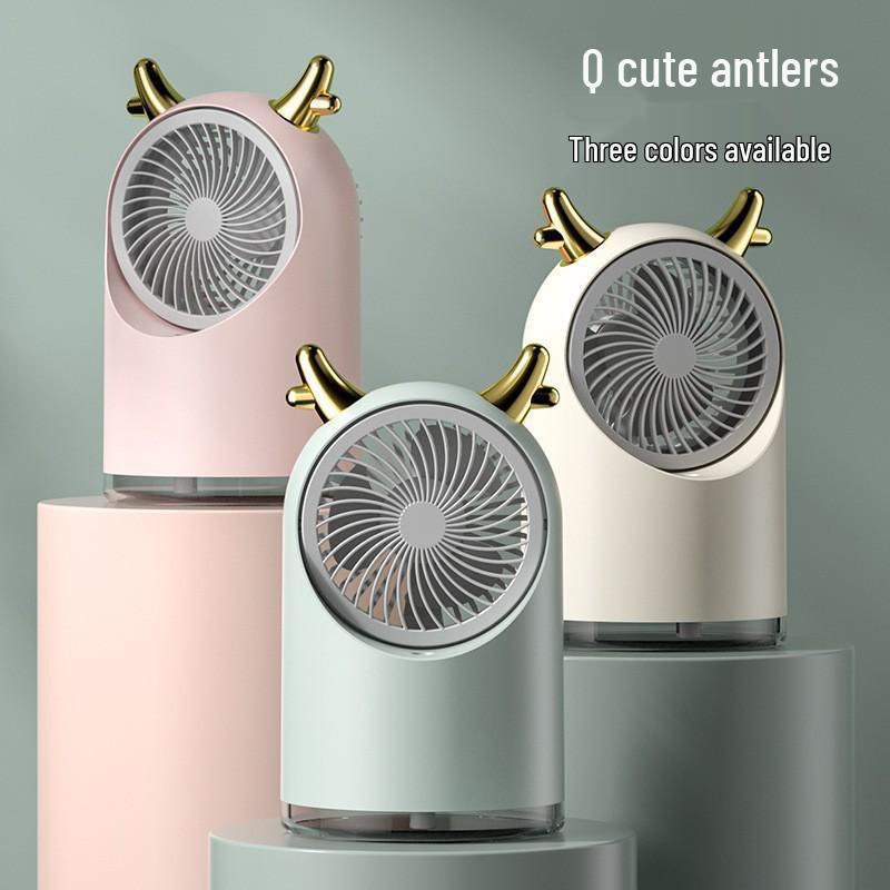 

Silent Mini Desktop USB Fan with Cute Pet Spray Feature Plug-in