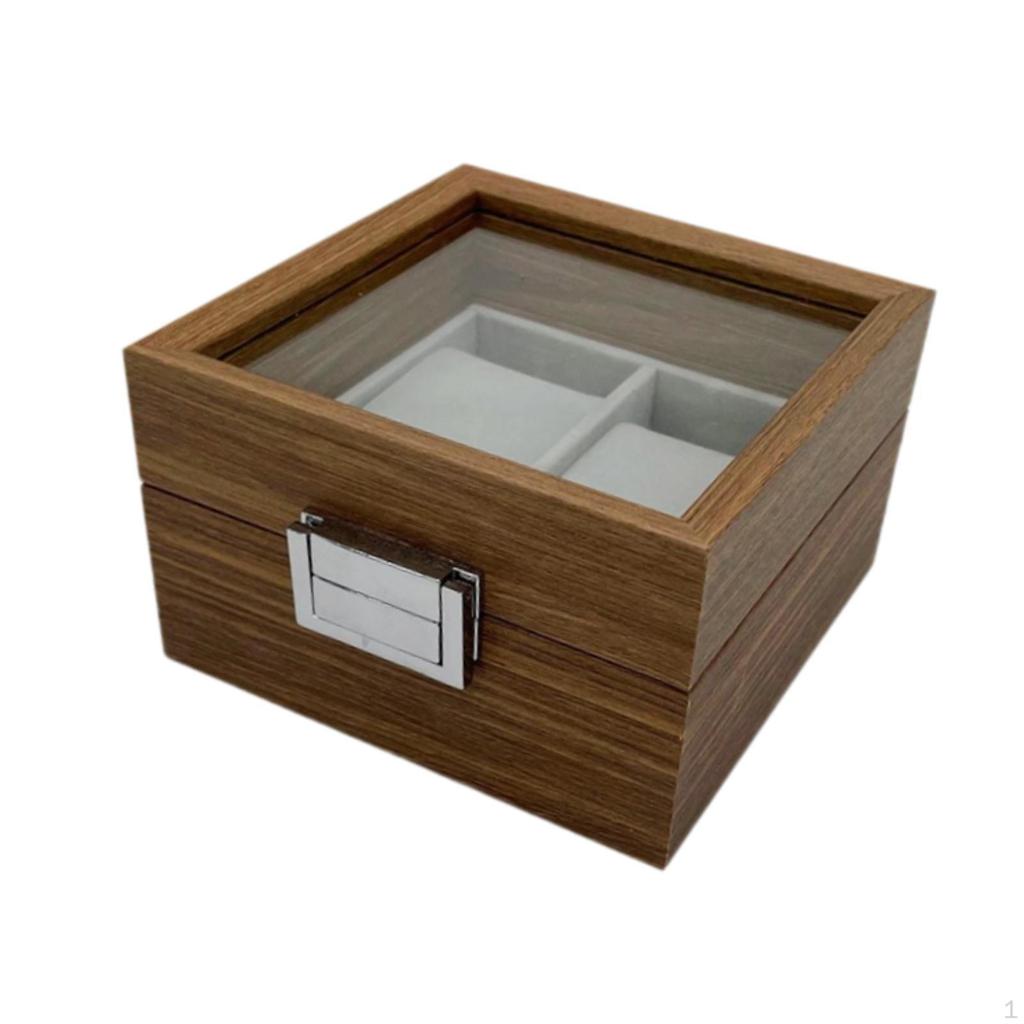 2 Holder Organizer Watch Box Slot Birthday Gift Wood Girls Women Watches