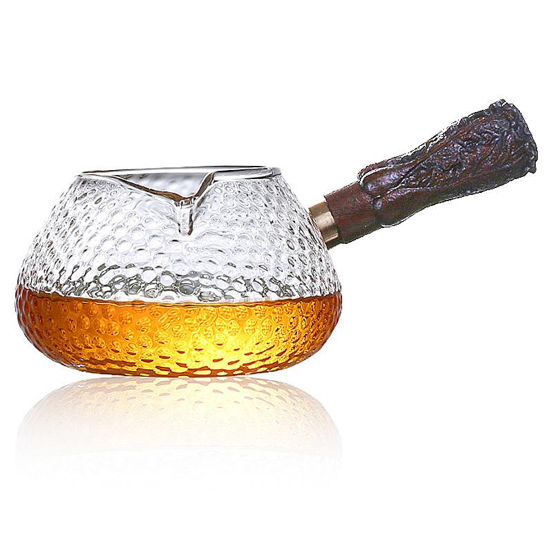 Sidehåndtak glass tekande Kinesisk teutstyr tedeler Chahai varmebestandig borosilikatglass tekopp kaffemelkekanne