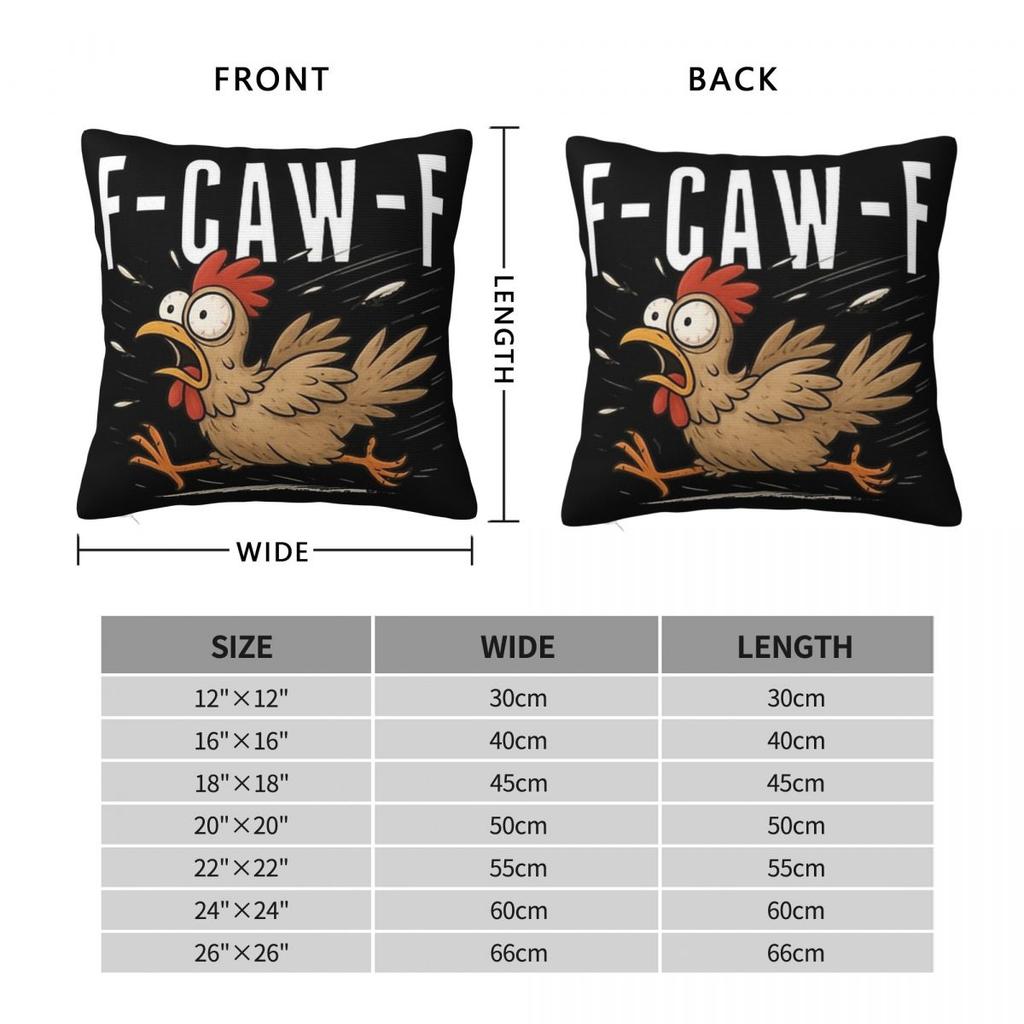 Y2K Home Funny F-Caw-F Chicken FCAWFDecoration Pillowcases Stuff Pillow Covers Zipper Multi-Size