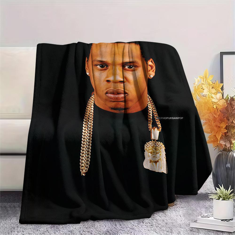 1PC Top Rap Print FlAannel Blanket, High quality Comfortable for All Seasons, Home Decor, Warmth and Comfort