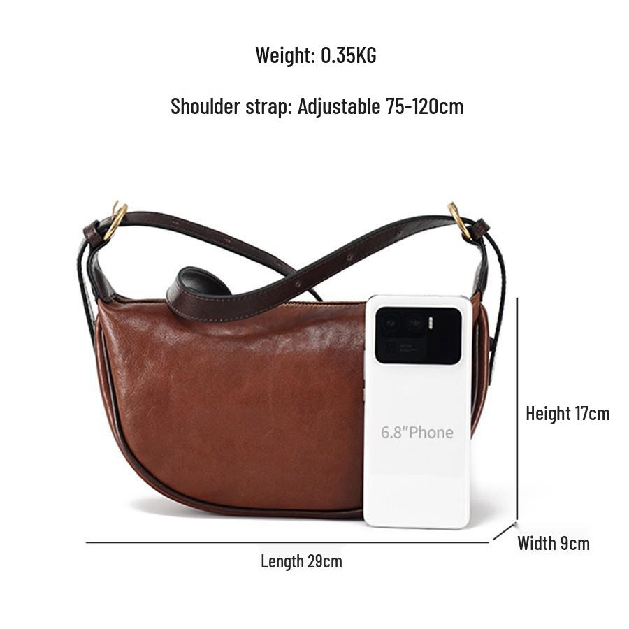 Top-Selling Women's Retro Genuine Leather Shoulder Bag - Casual, High-End Commute Crossbody Style