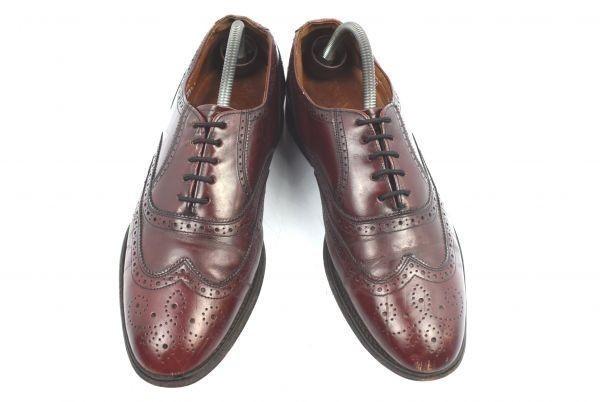 Pre-90s Vintage USA Made/HANOVER/Full Brogue Wingtip Goodyear Welt Shoes/10/27.5/Red Brown/Balmoral(USED)