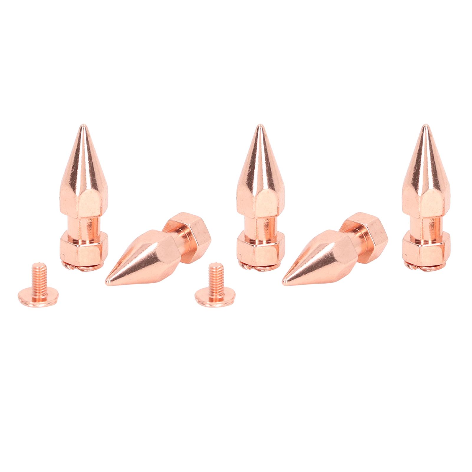 

5Pcs Clothing Spikes 8x26mm Hex Rose Gold Strong Copper Punk Style Spikes and Studs for Shoes Belts Clothes