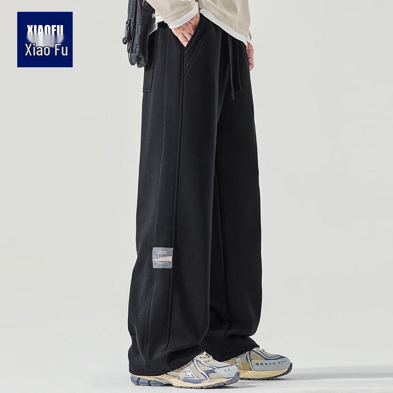

Men s Heavyweight Fleece-Lined Casual Wide-Leg Sweatpants M
