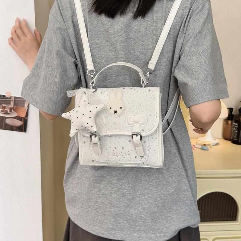 Schoolbag1011 Summer New Fashion Sweet Simple Shoulder Small Square Bag Niche Cartoon Rabbit Casual Backpack Female