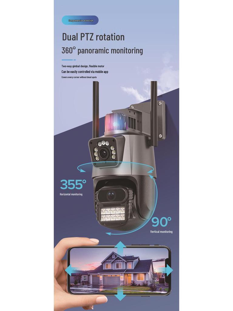 iCSee Dual-Lens 360° Wireless WiFi Camera with Night Vision