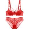 Sexy Lace Underwear Thin Cotton Big Breasts Small Comfortable Breathable Gathering Underwear Large Size Women's Bra