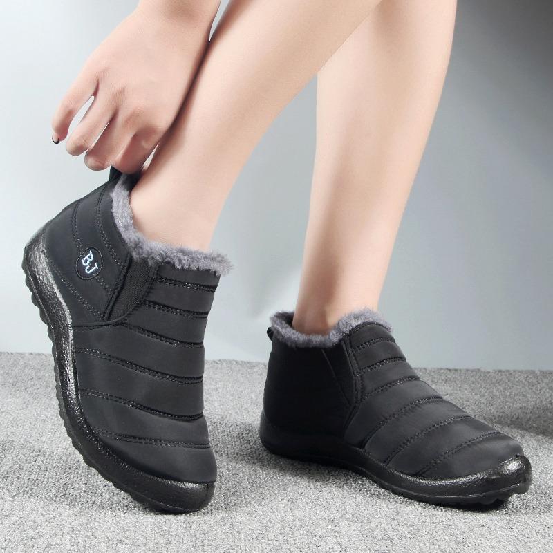 Snow Boots Winter New Couple Men's and Women's Waterproof Cotton Boots Low-top Warm Thickened Cotton Shoes Lightweight Cotton Boots