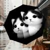 Adorable Kitten Print Umbrella   Automatic Opening & Closing, Outdoor Protection, Lightweight and Durable Travel Accessory 128
