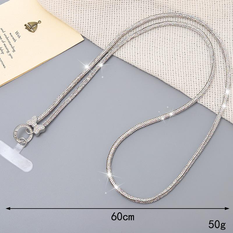 High-End Rhinestone Chain Crossbody Phone Case & Keychain Pendant