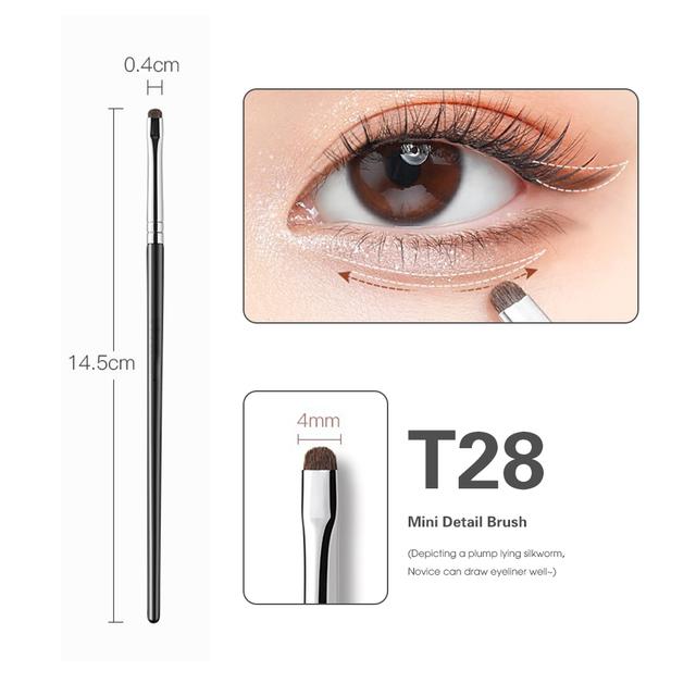 Professional Fine Eyeshadow Brushes Soft Horse Hair Eyelid Highlighter Lying Silkworm Smudge Makeup Brushes Eyes Make Up Tools