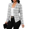 Cross-border 2025 Foreign Trade Amazon Europe, America, Spring and Autumn New Simple Fashion Printed Plaid Slim Suit Jacket Women