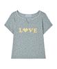 AWESOME STUDIO Flower Pattern Love T-Shirt Melange Gray