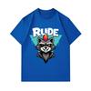 Men's 100% Cotton Crew Neck Short Sleeve T-Shirt, Cool Punk Raccoon Rude Graphic Printed Casual Comfortable Tee for Daily Street Wear, Unique Hip Hop