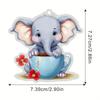 Acrylic Elephant Colorful Car Hanging Decoration For Unique Holiday And Home Decor