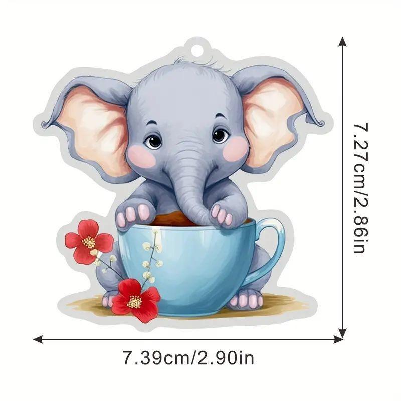 Acrylic Elephant Colorful Car Hanging Decoration For Unique Holiday And Home Decor