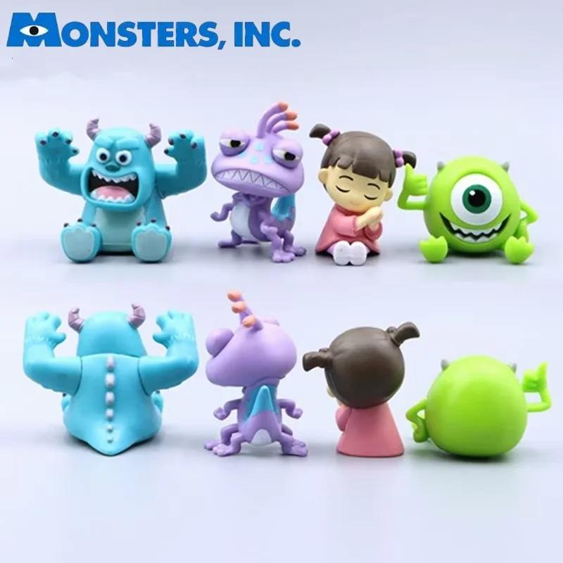 4 Pcs University Monsters Inc Figures James P. Sullivan Anime Action Figure Randall Boggs Model Playthings Ornament Michael Wozosky
